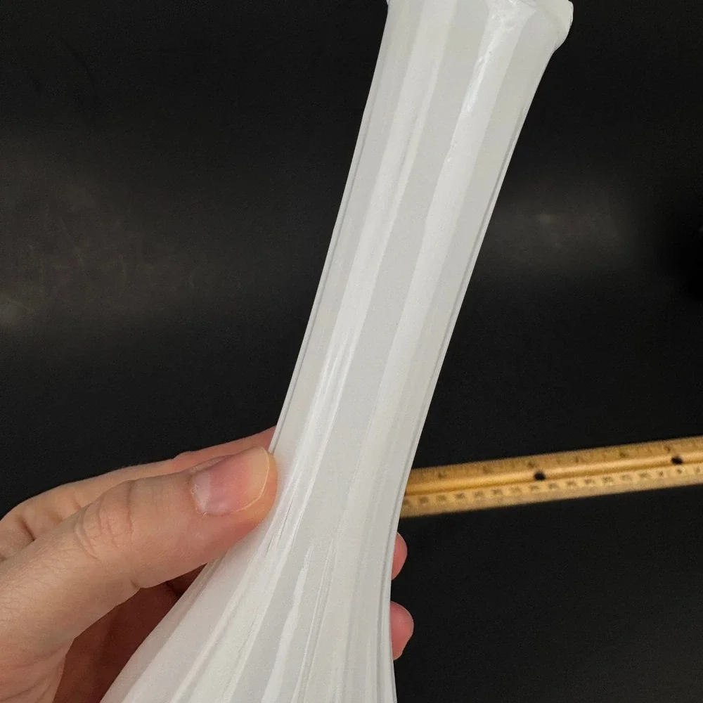 Vtg About 9in Tall White Milk Glass Fluted Bud Tabletop‎ Vase Ribbed MCM Retro
